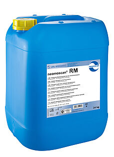 Der blaue 24 kg Kanister neomoscan RM von Dr. Weigert