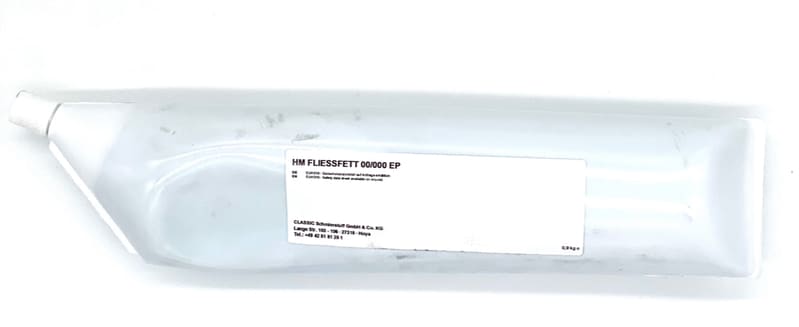 Weisse Tube Fliessfett