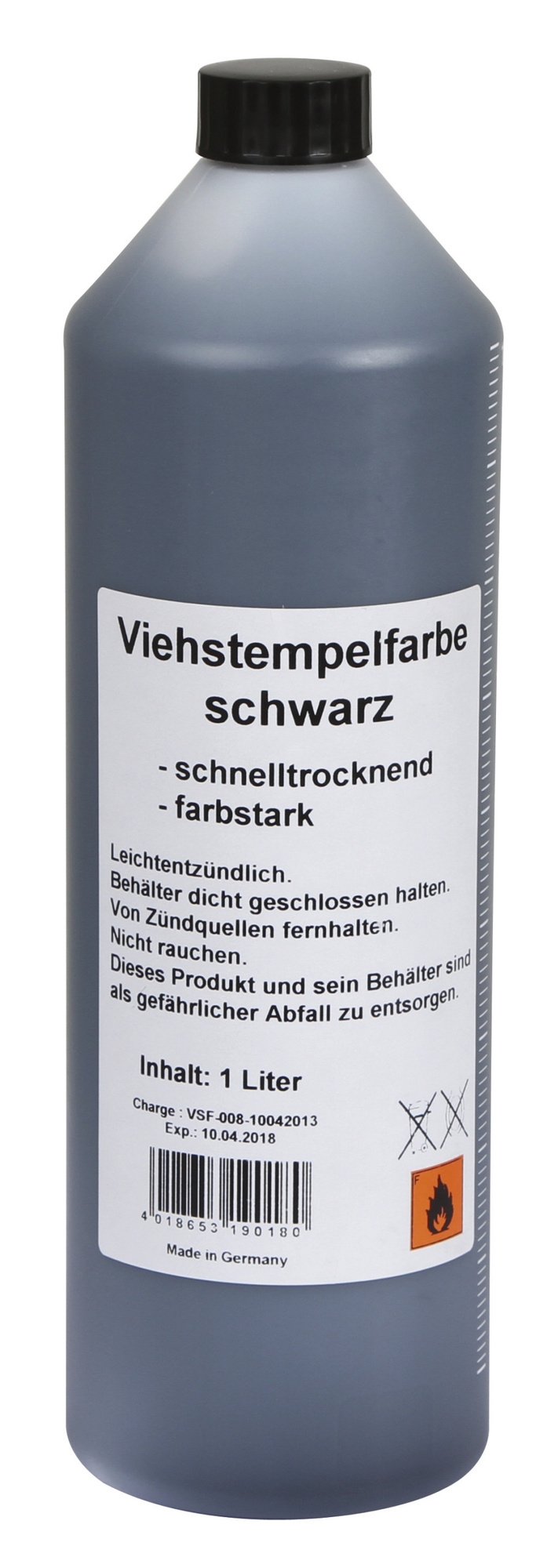 Viehstempelfarbe, schwarz - 1 L