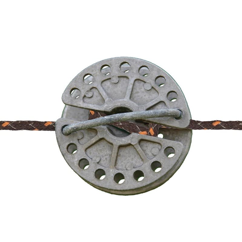 Ein grauer Weidezaunspanner