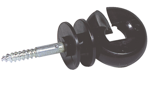 Schwarzer Ringisolator mit Schraube als Spitze