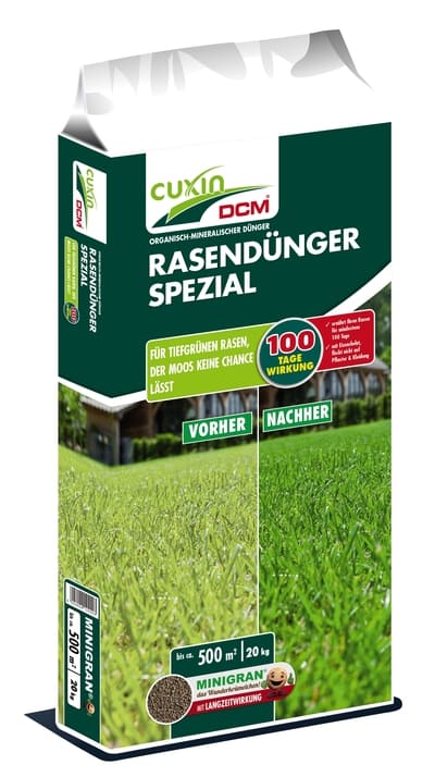 Grüner 20 Kilo Sack mit Rasendünger Spezial von Cuxin