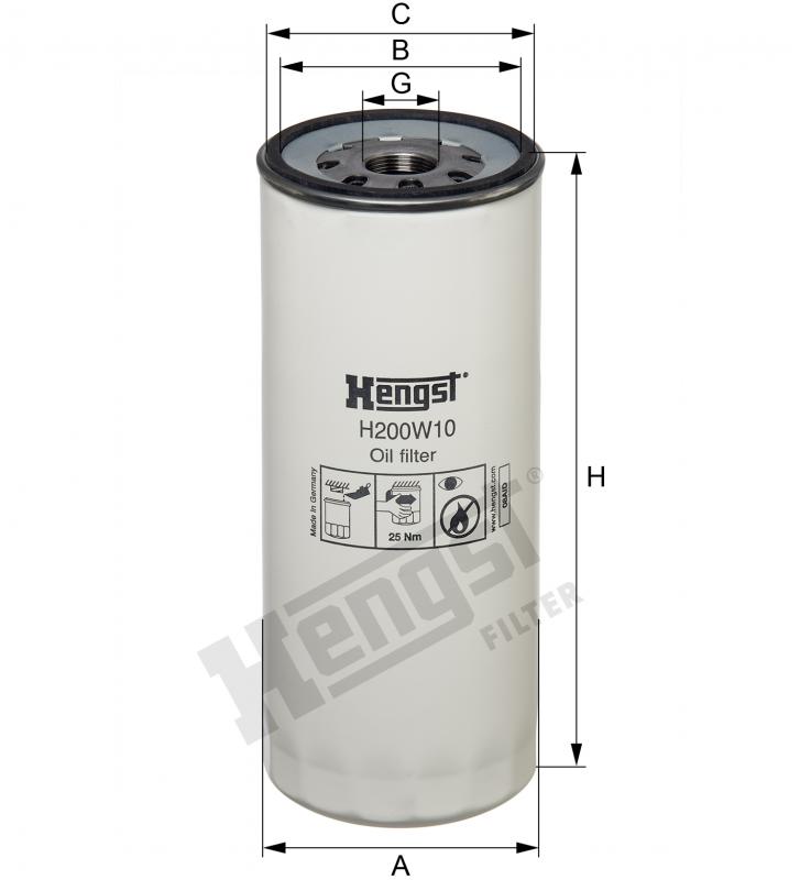 H200W10 Öl-Anschraubfilter Hengst