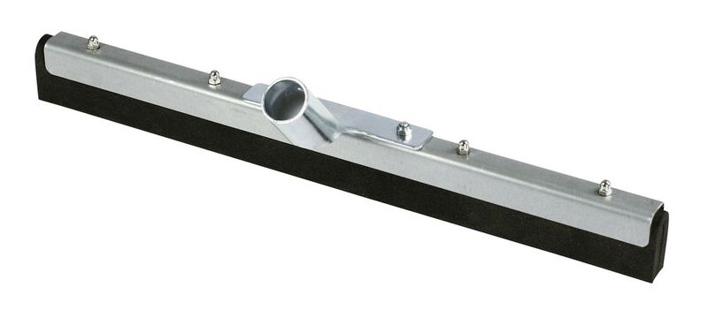 Silberner Wasserschieber Premium mit Stielhalter und schwarzer Gummilippe