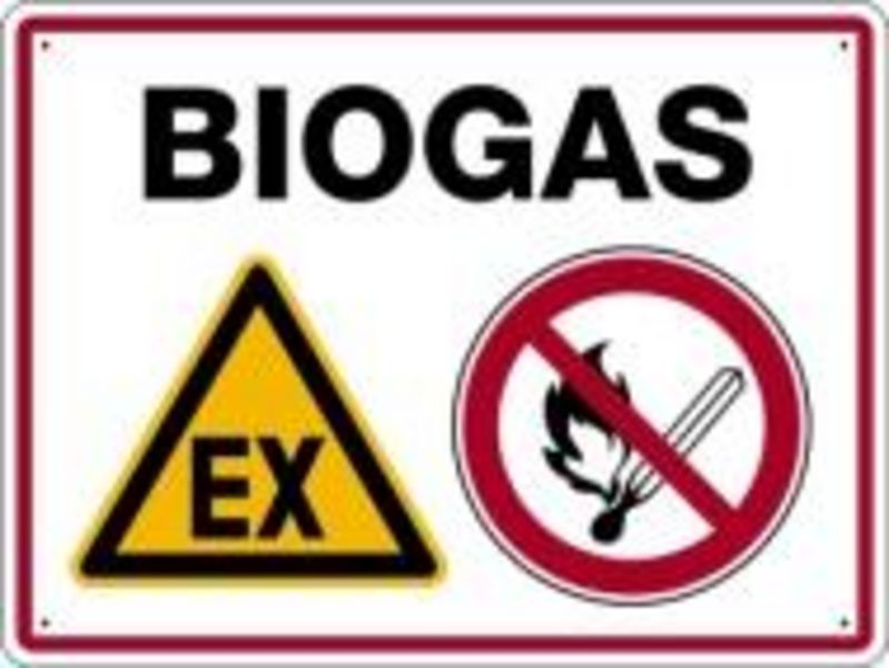 Warnschild "Biogas international"