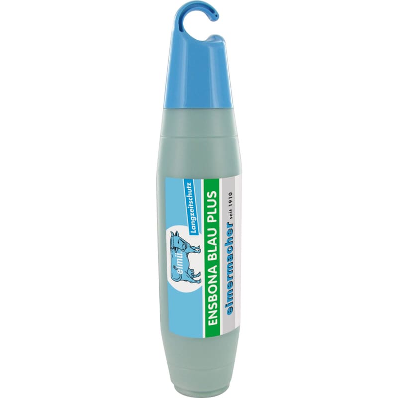 Blaue Tube Euterbalsam von eimü mit Haken zum Aufhängen