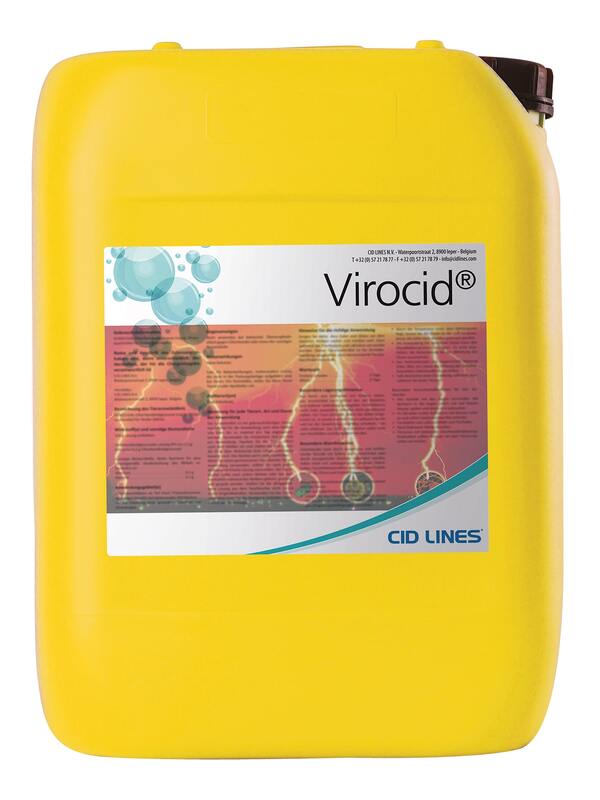 Der gelbe 10 Liter Kanister Virocid von Cid Lines