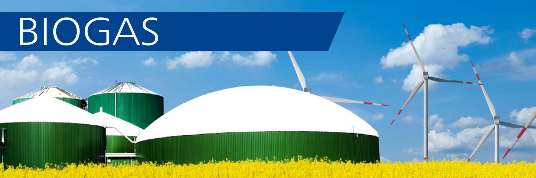 Biogasanlage mit Windkraftraedern