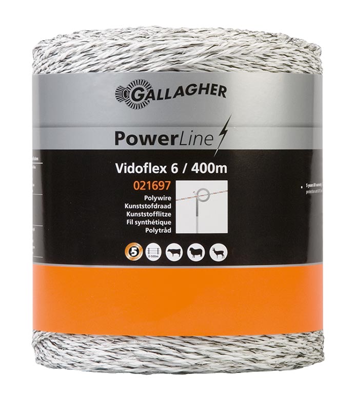 400m Weidezaunlitze Vidoflex 6 PowerLine, w/schw
