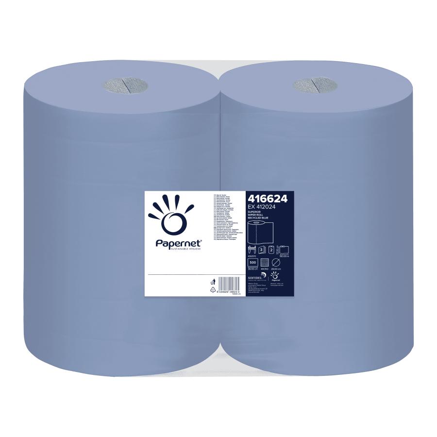 blaues Putzpapier raufasig, 2 Rollen pro VE