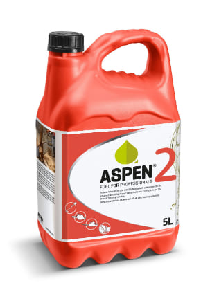 roter 5 Liter Kanister Aspen 2 mit Etikett