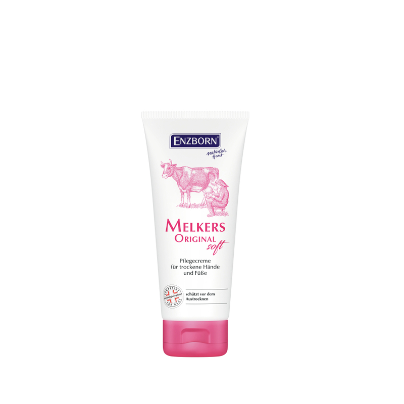 Weiße Melkers Original soft Tube mit pinker Kappe