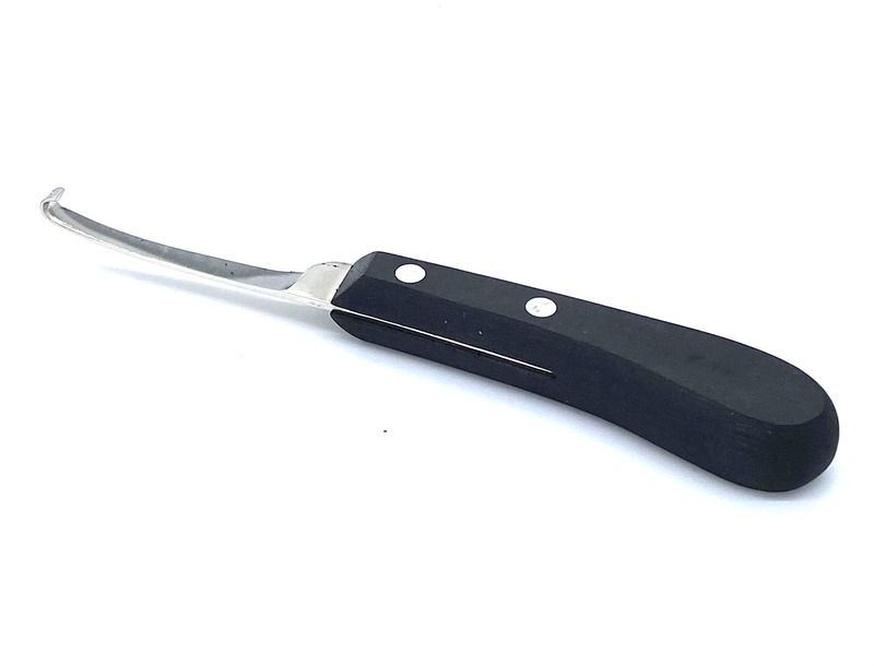 Schwarzes Wopa Hufmesser mit silberner  Klinge