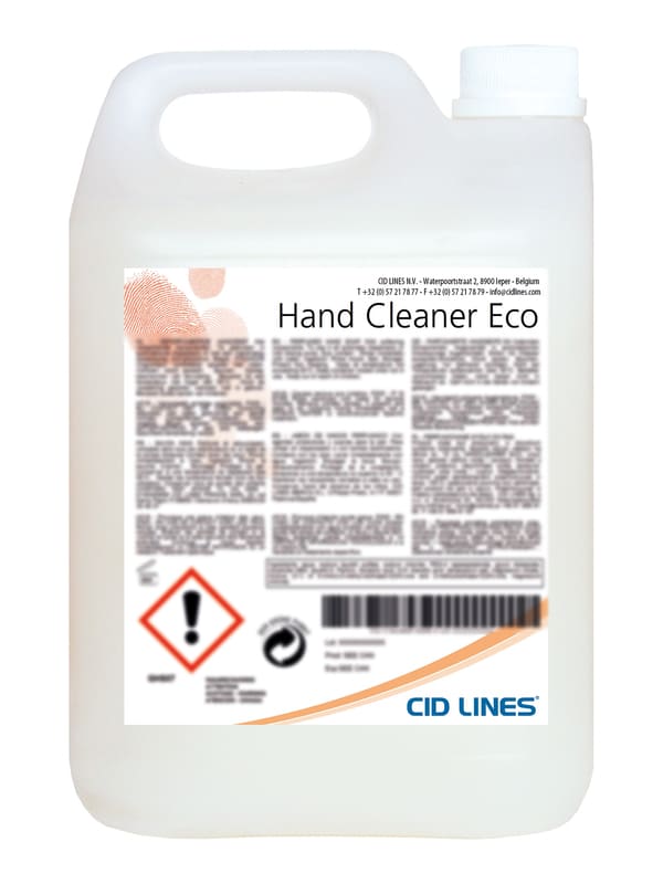 Der weiße Kanister Hand Cleaner Eco von Cid Lines mit Tragegriff und  weißem Deckel