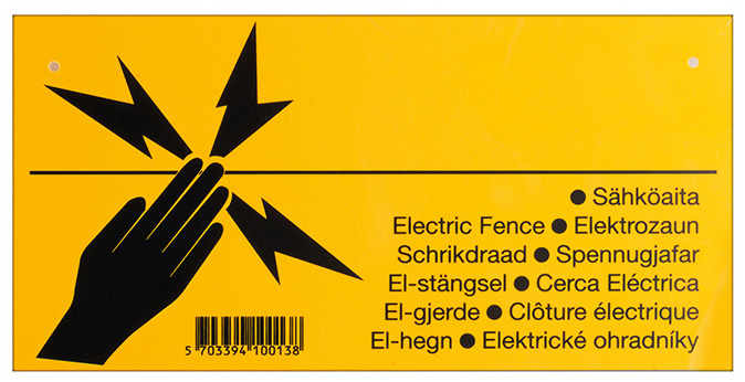 Warnschild "Vorsicht Elektrozaun"