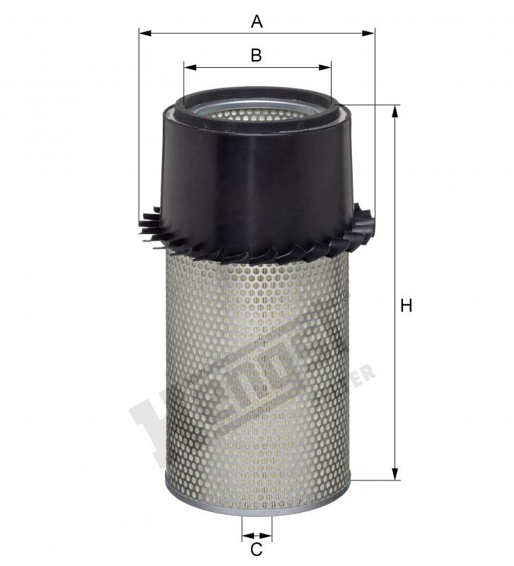 Schwarz-silberner Luftfilter