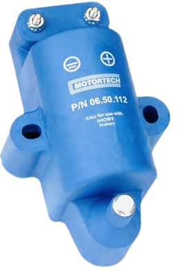 Blaue Zuendspule von Motortech