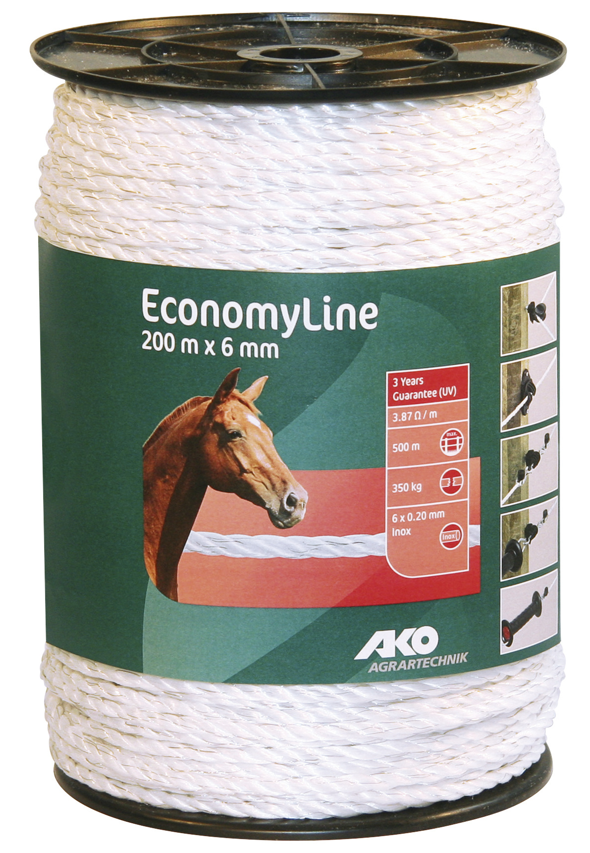 Weidezaunseil Economyline,weiss - 200 m