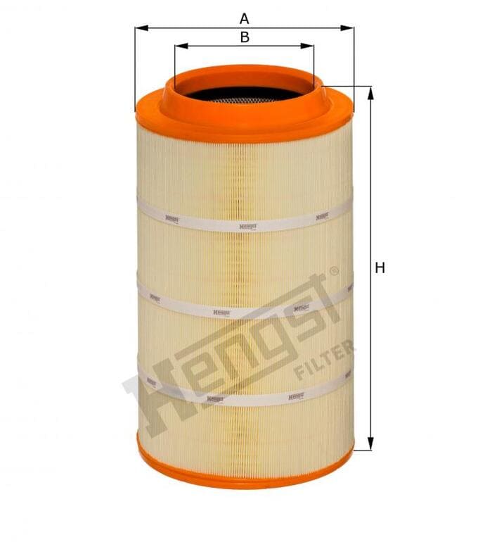 Beiger Hengst Luftfilter E491Lmit orangenem Ende