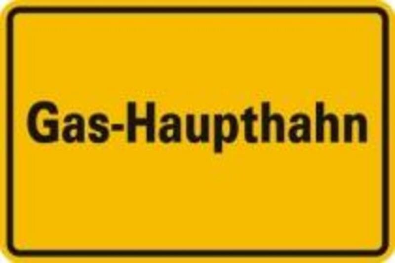 Hinweisschild "Gas-Haupthahn"
