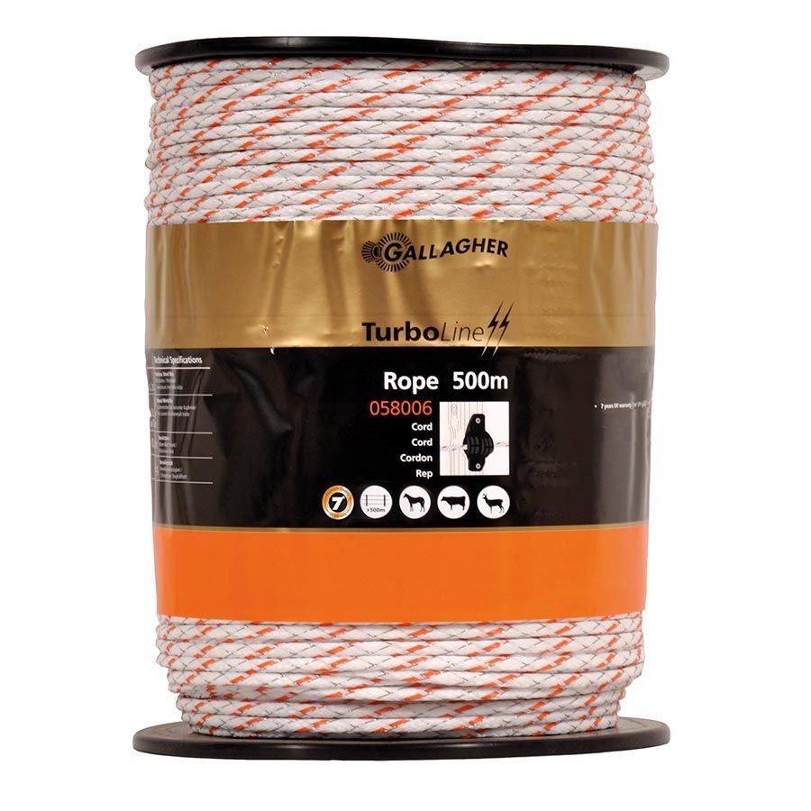 Weidezaunseil TurboLine, weiß/orange - 500 m