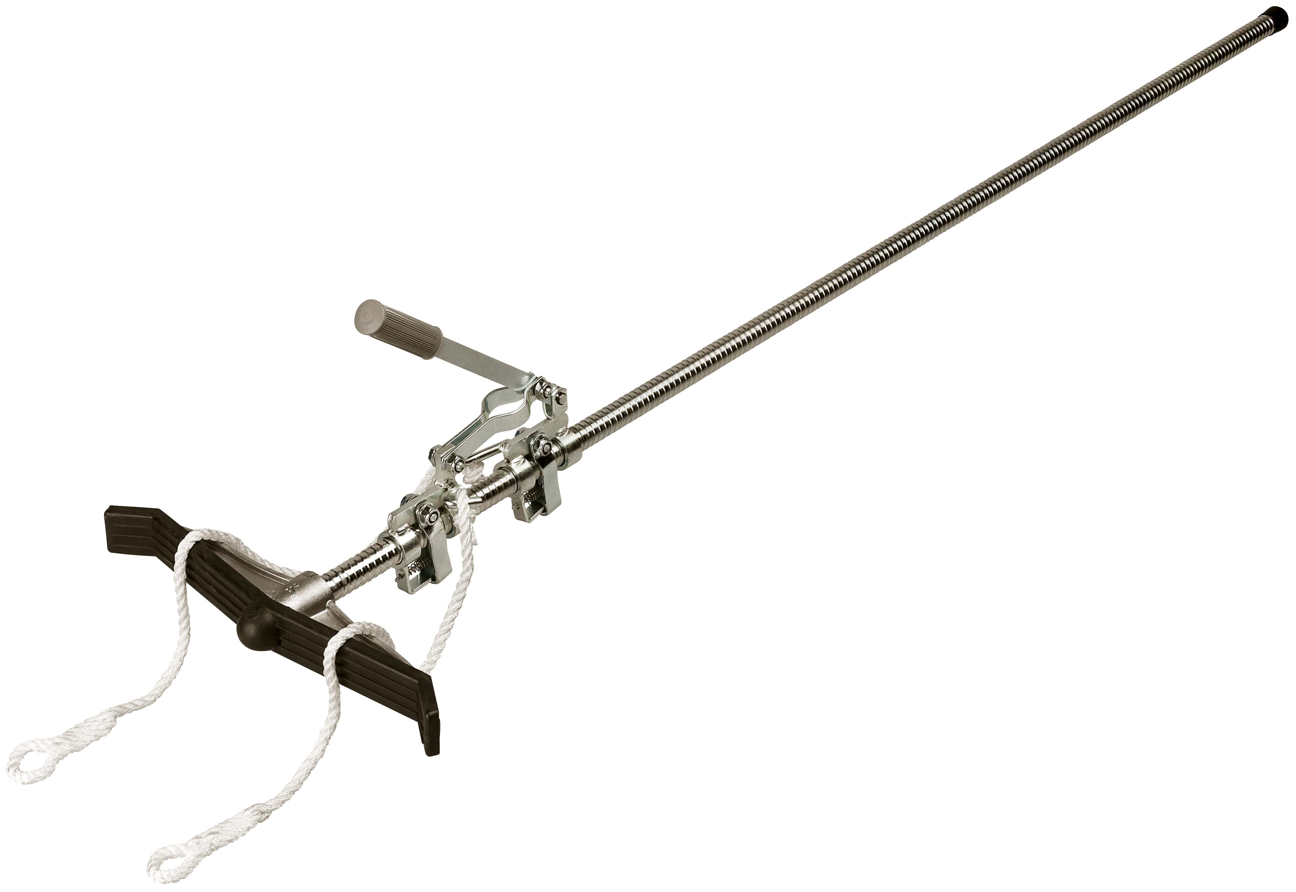 Der Lister Geburtshelfer GH 1 mit  einer 170 cm langen Stange mit Schraubgewinde und zwei weißen Geburtshelferstricken aus Nylon