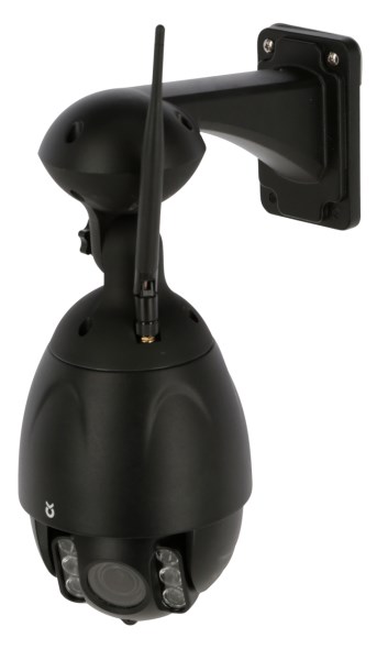 Schwarze Überwachungskamera IPCam 360° FHD von Kerbl