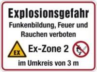 Warnschild "Ex-Zone 2 Radius 3 m"